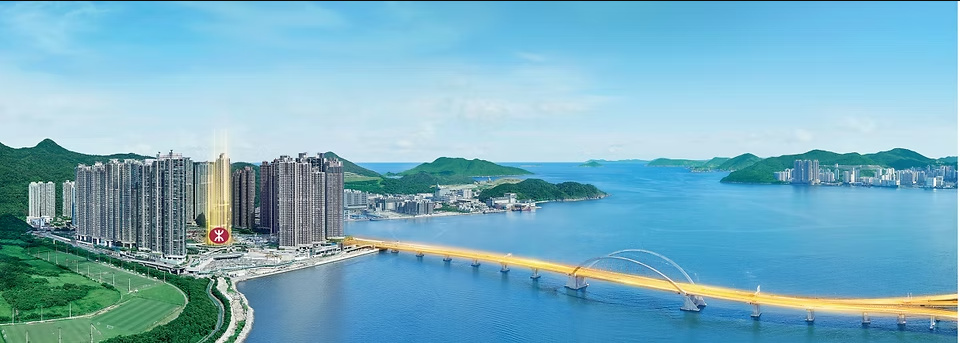 海瑅灣與跨灣大橋位置示意